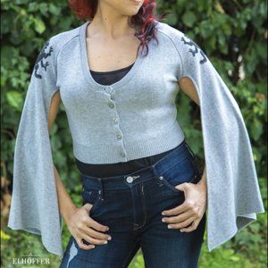 Elhoffer Designs Grey Wolf Cape Cardigan